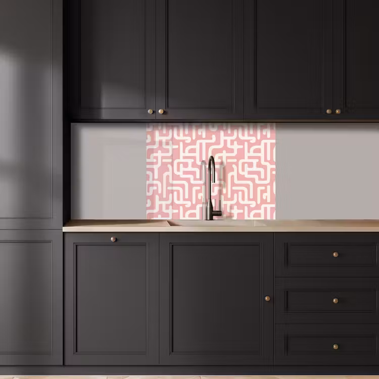 Revestimiento cocina - Laberinto - Rosa - Blanco - Abstracto — 5