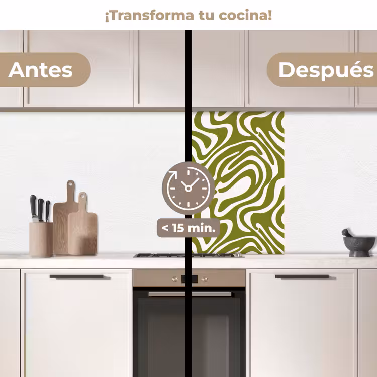 Revestimiento cocina - Patrón de líneas - Verde - Ecológico — 2