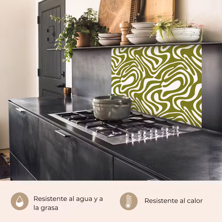 Revestimiento cocina - Patrón de líneas - Verde - Ecológico — 4