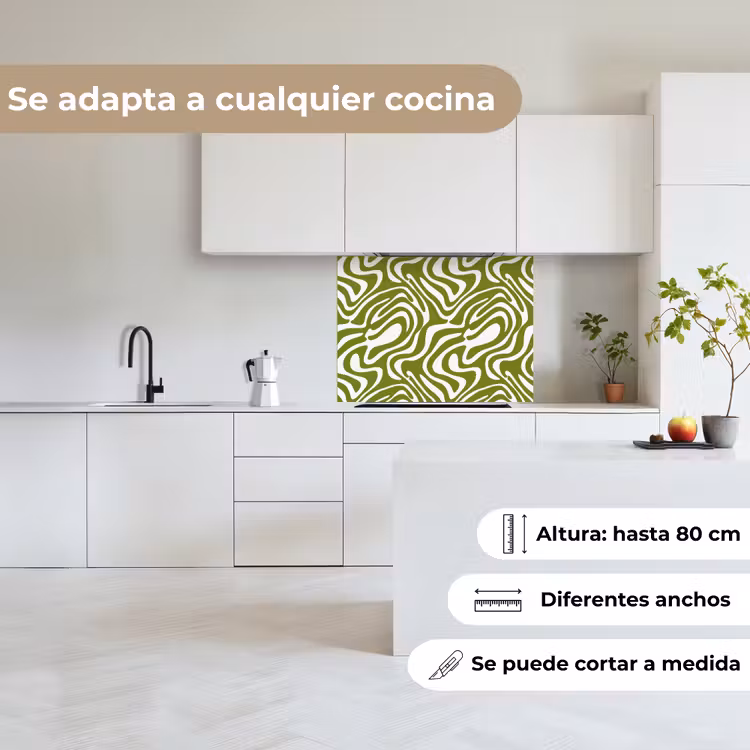 Revestimiento cocina - Patrón de líneas - Verde - Ecológico — 6