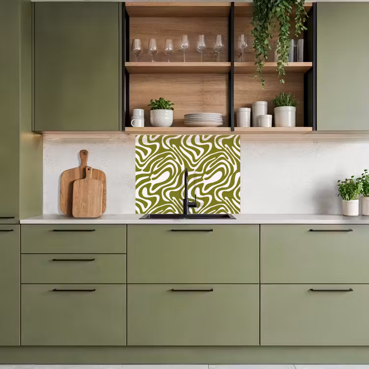 Revestimiento cocina - Patrón de líneas - Verde - Ecológico — 7