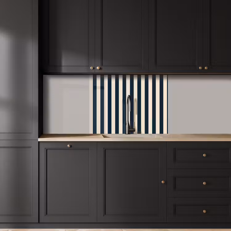 Revestimiento cocina - Rayas verticales - Azul - Crema — 5