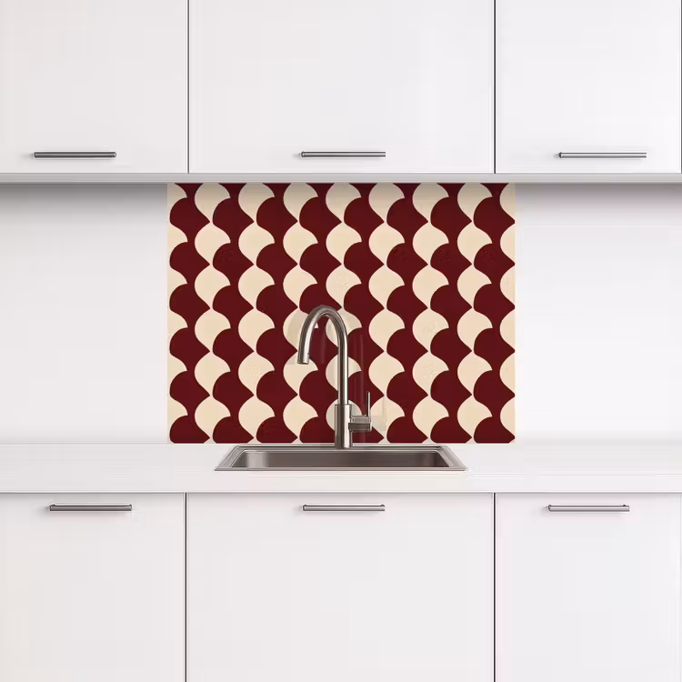 Revestimiento cocina - Rojo - Azulejos - Crema — 3