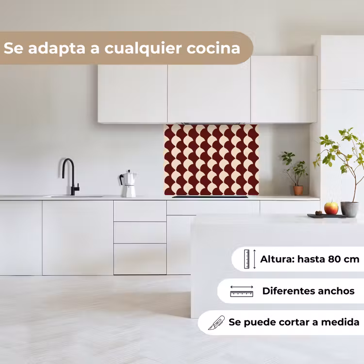 Revestimiento cocina - Rojo - Azulejos - Crema — 6