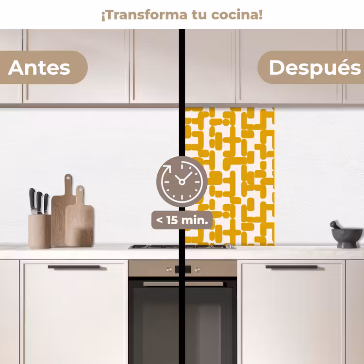 Revestimiento cocina - Amarillo - Beige - Estampado — 2