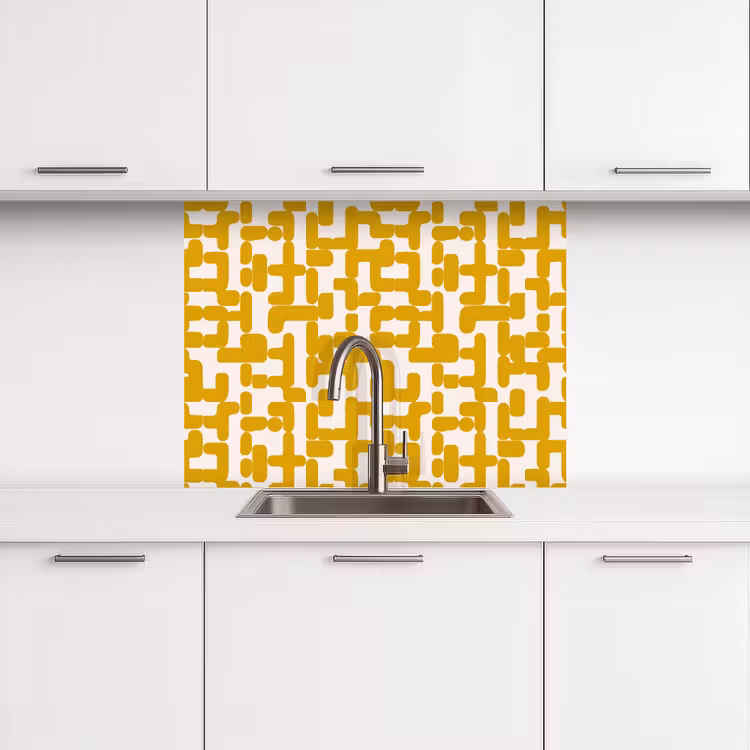 Revestimiento cocina - Amarillo - Beige - Estampado — 3