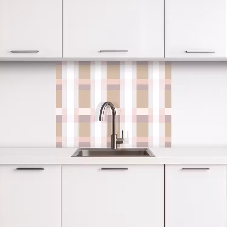 Revestimiento cocina - Diseño a cuadros - Tonos tierra - Minimalista — 3