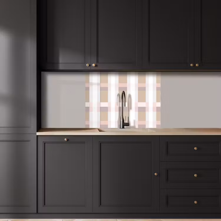 Revestimiento cocina - Diseño a cuadros - Tonos tierra - Minimalista — 5