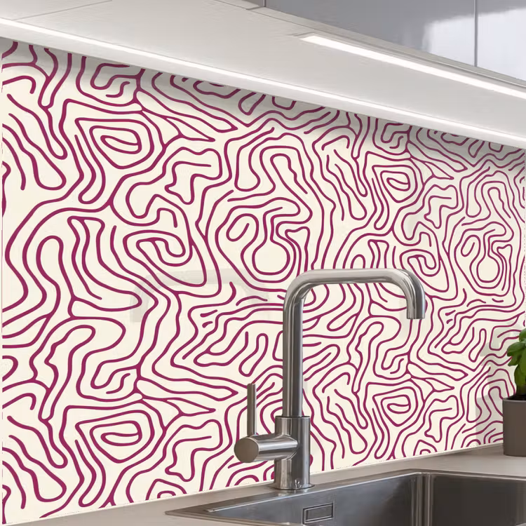 Revestimiento cocina - Línea de bobinado - Magenta - Crema — 1
