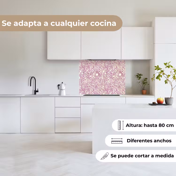 Revestimiento cocina - Línea de bobinado - Magenta - Crema — 6