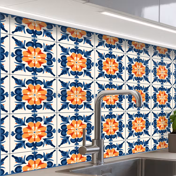 Revestimiento cocina - Tradicional - Azulejos - Naranja — 1