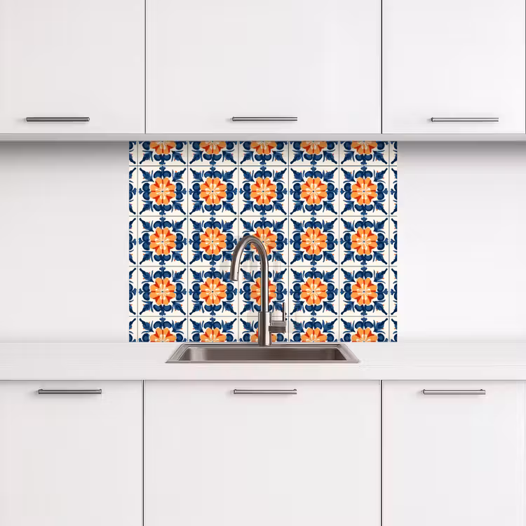 Revestimiento cocina - Tradicional - Azulejos - Naranja — 3