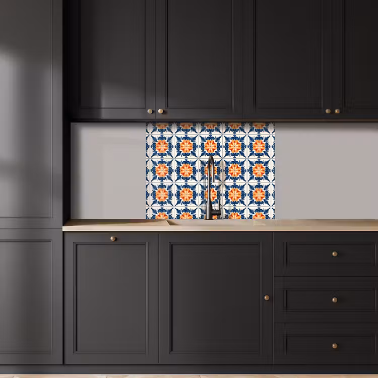 Revestimiento cocina - Tradicional - Azulejos - Naranja — 5