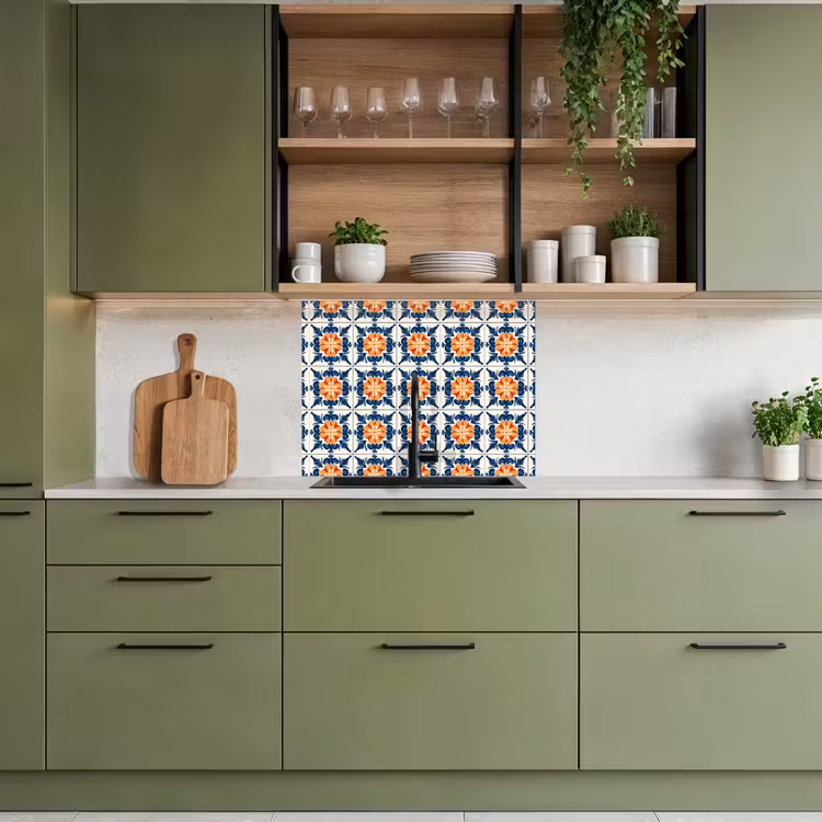 Revestimiento cocina - Tradicional - Azulejos - Naranja — 7