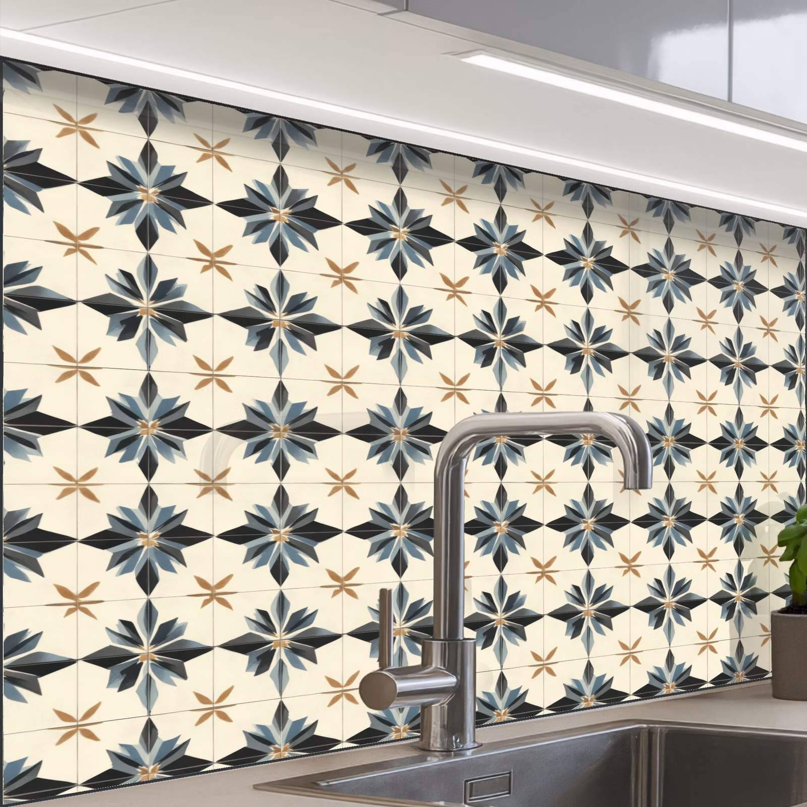 Revestimiento cocina - Ornamental - Adorno - Azul — 1