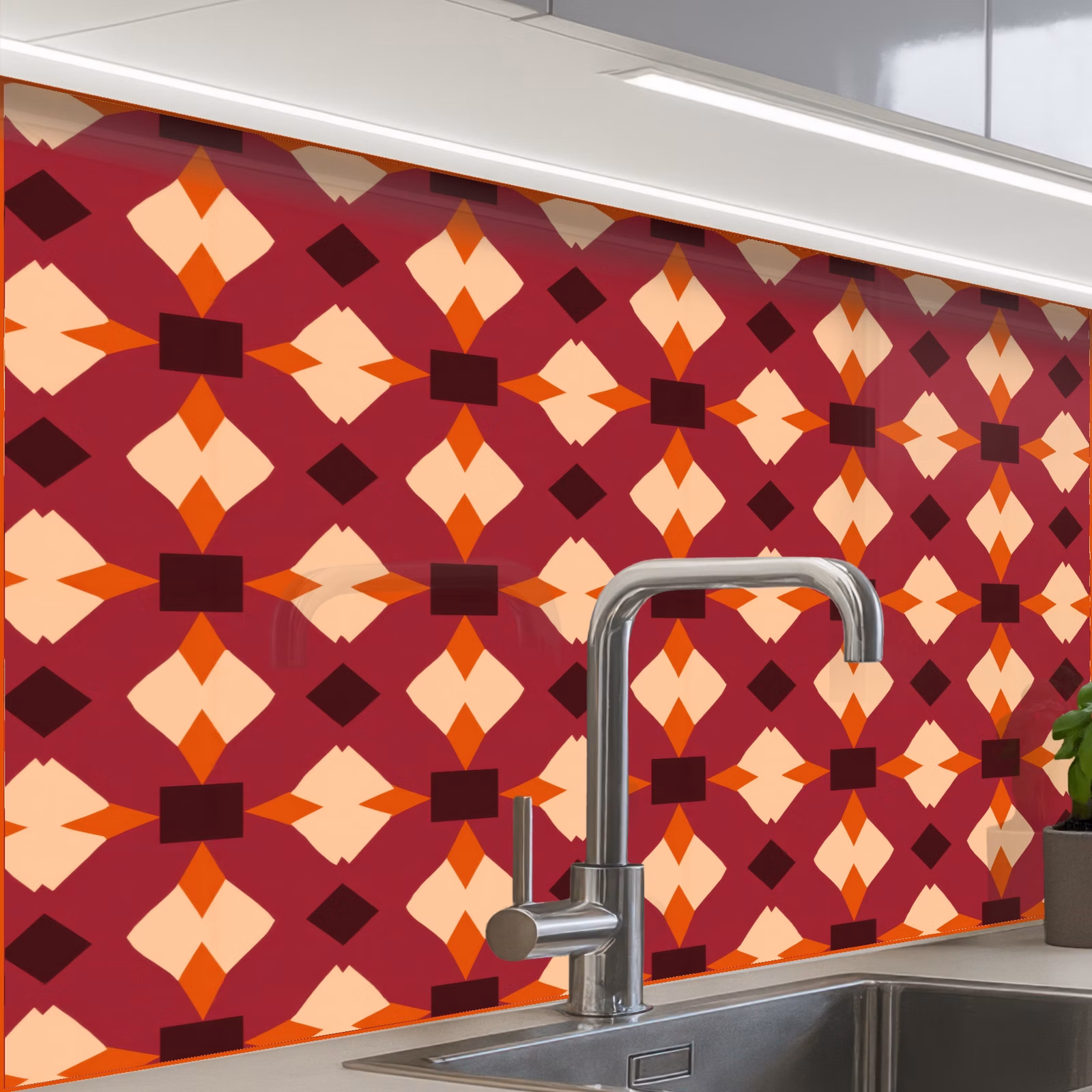 Revestimiento cocina - Retro - Estampado - Colorido — 1
