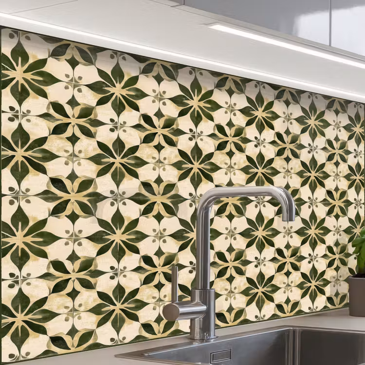 Revestimiento cocina - Azulejos - Patrón - Verde — 1