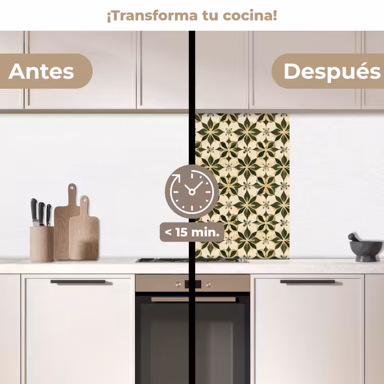 Revestimiento cocina - Azulejos - Patrón - Verde — 2