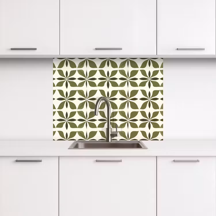 Revestimiento cocina - Botánico - Retro - Verde — 3