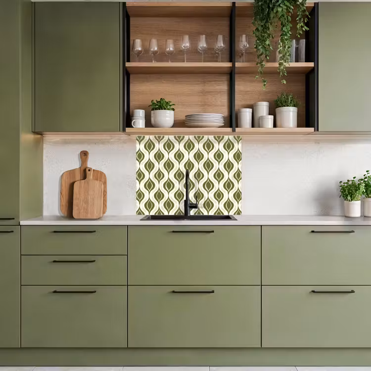 Revestimiento cocina - Motivo - Retro - Verde — 7