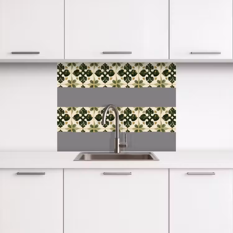 Revestimiento cocina - Patrón - Azulejos - Verde — 3