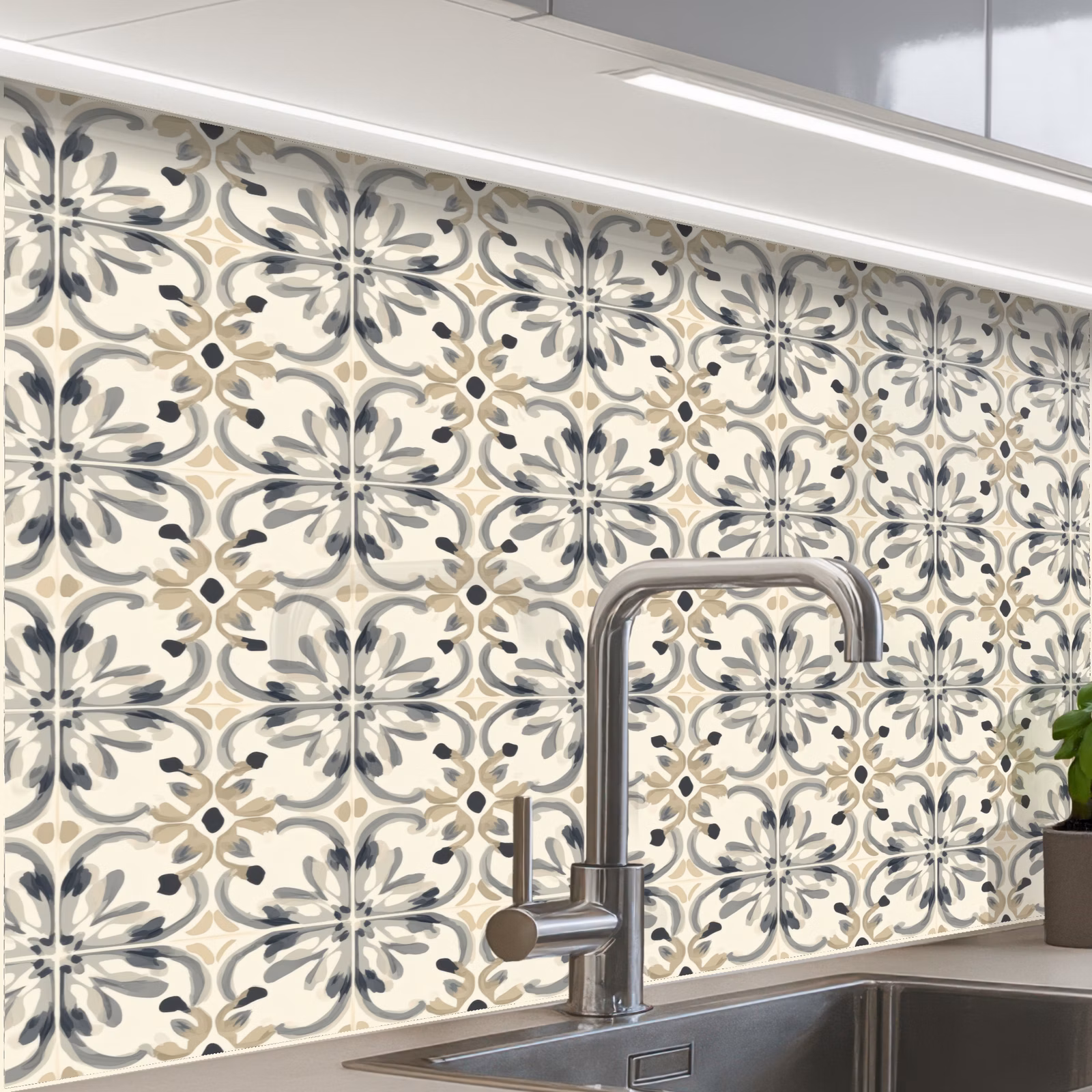 Revestimiento cocina - Floral - Estampado - Colorido — 1