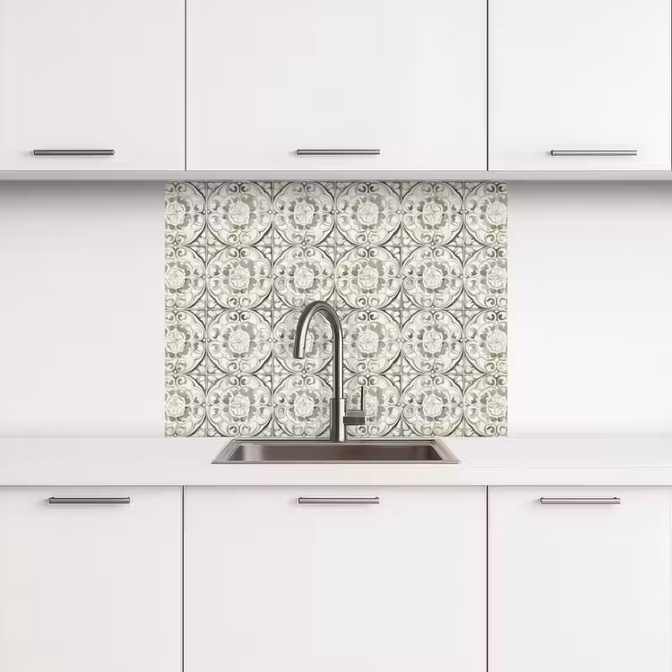 Revestimiento cocina - Adorno rizado - Azulejo - Verde — 3