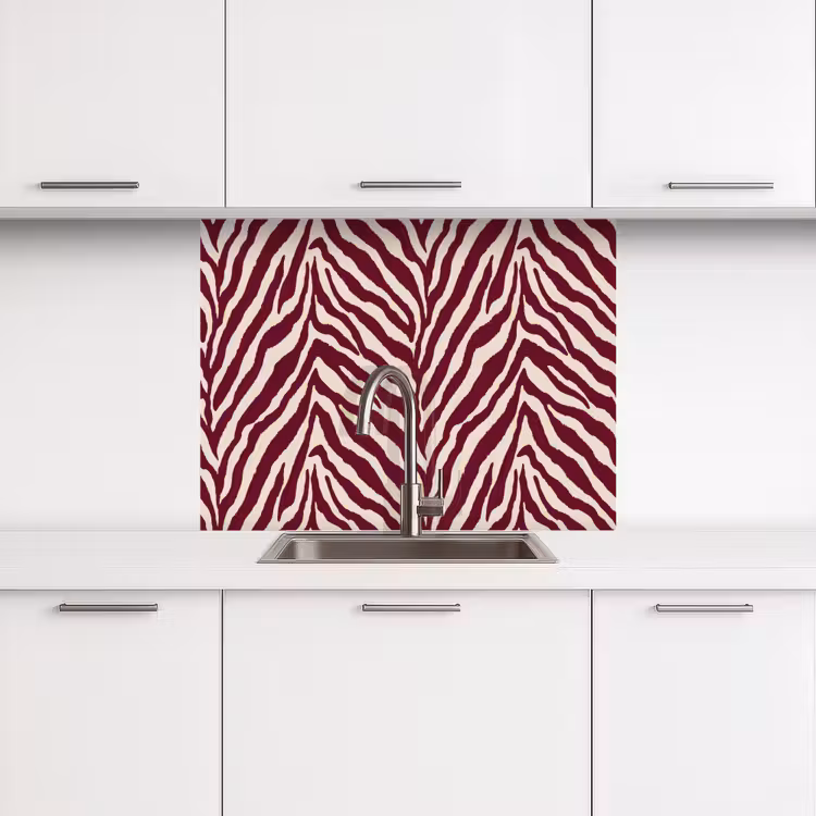 Revestimiento cocina - Cebra - Motivo - Burdeos - Rojo — 3