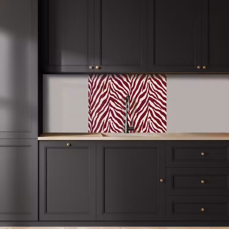 Revestimiento cocina - Cebra - Motivo - Burdeos - Rojo — 5