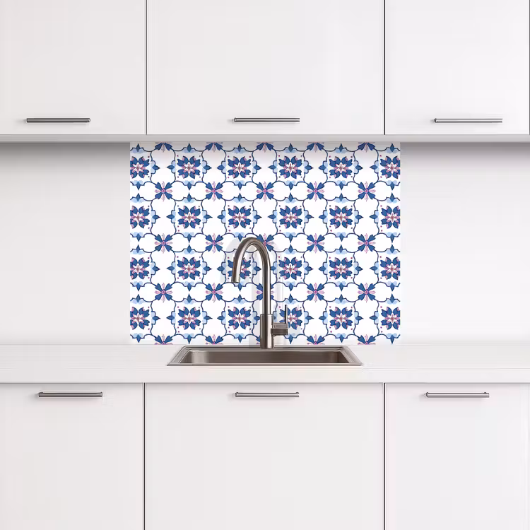 Revestimiento cocina - Moderno - Estampado - Azul - Rosa — 3