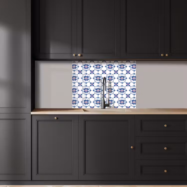 Revestimiento cocina - Moderno - Estampado - Azul - Rosa — 5