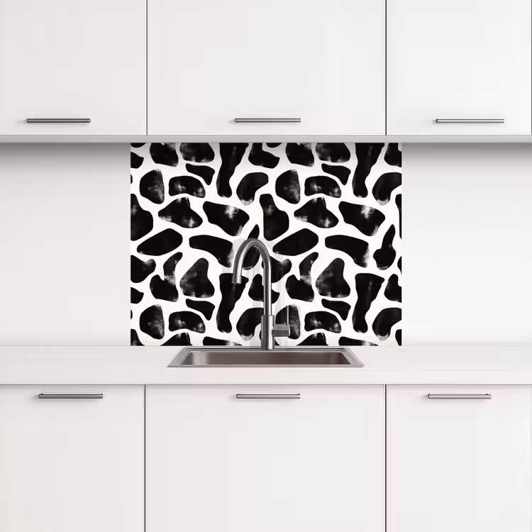 Revestimiento cocina - Motivo animal - Manchas - Negro - Blanco — 3