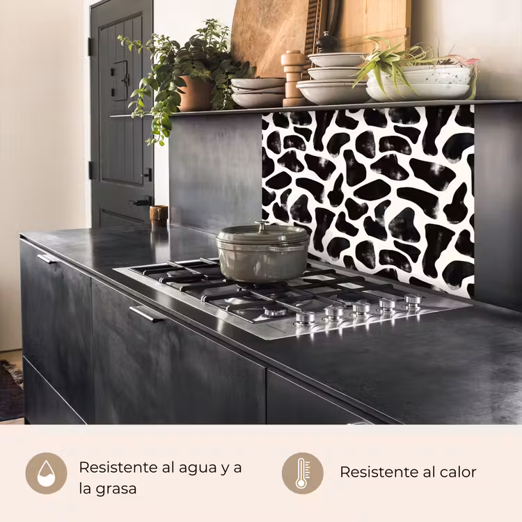 Revestimiento cocina - Motivo animal - Manchas - Negro - Blanco — 4