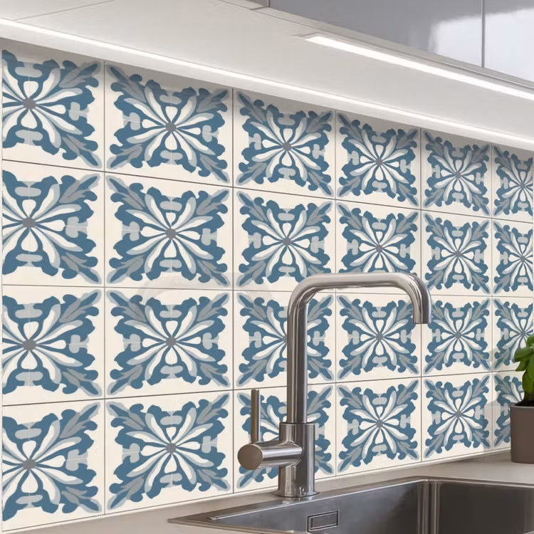 Revestimiento cocina - Patrón - Azulejos - Azul — 1