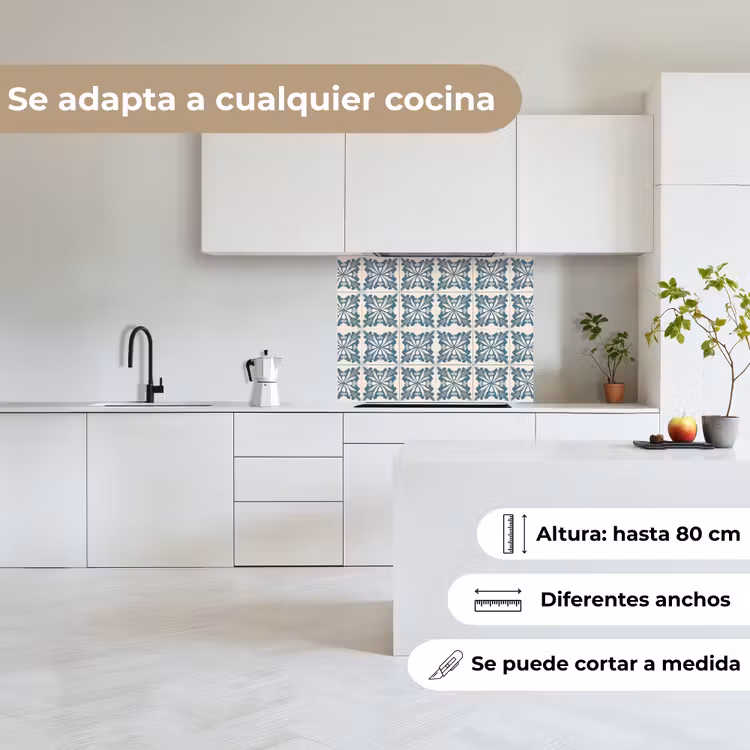 Revestimiento cocina - Patrón - Azulejos - Azul — 6