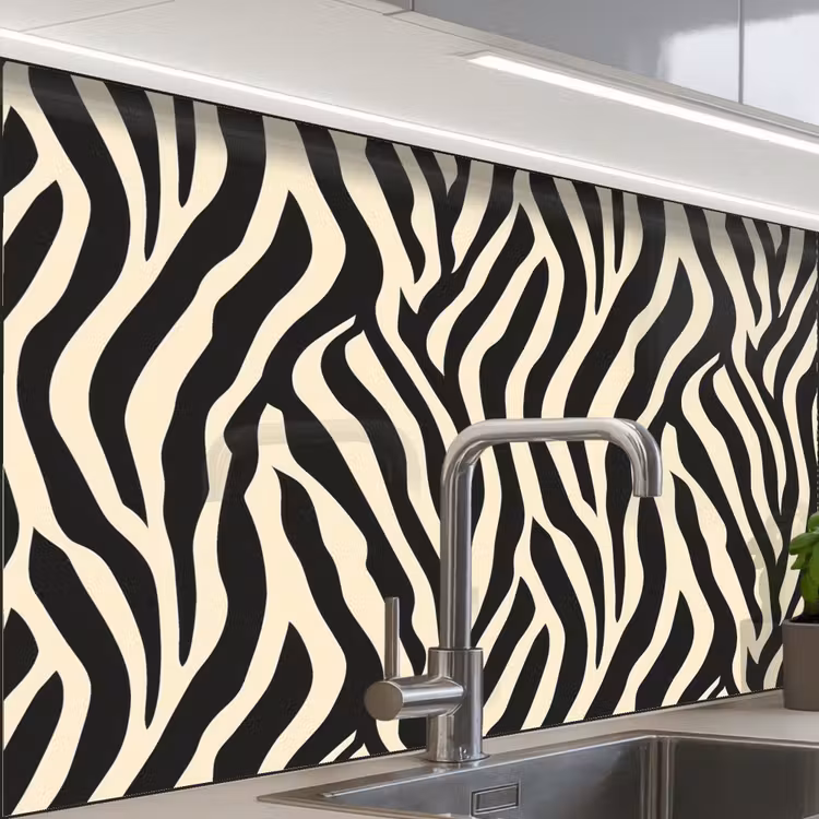 Revestimiento cocina - Cebra - Estampado - Clásico - Negro — 1