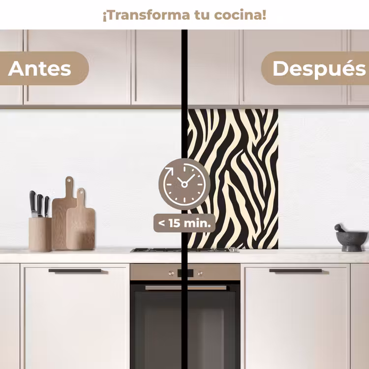Revestimiento cocina - Cebra - Estampado - Clásico - Negro — 2