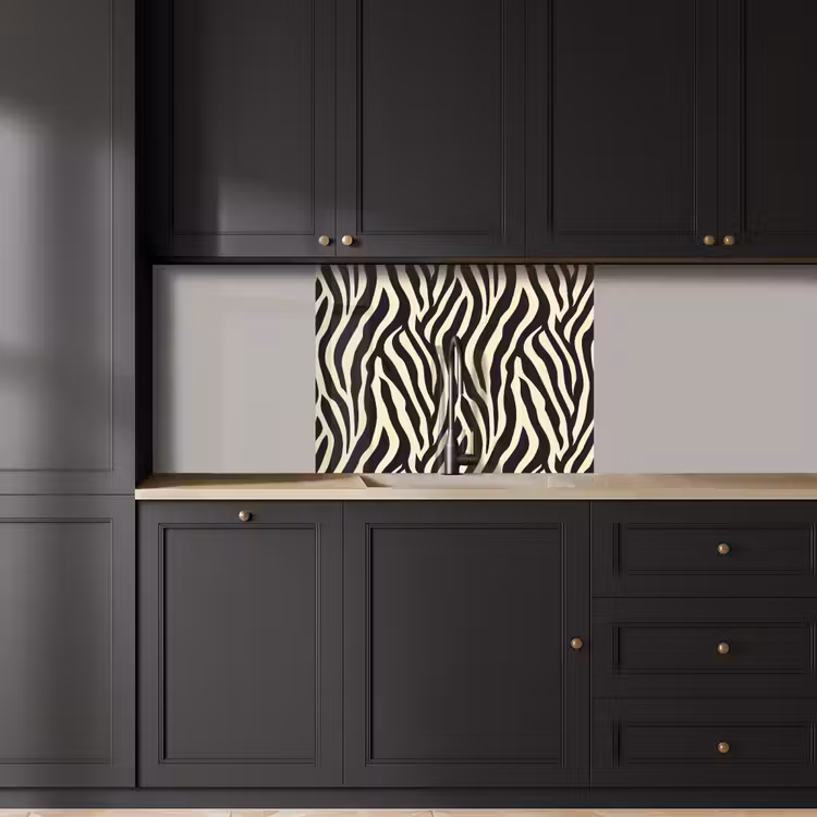 Revestimiento cocina - Cebra - Estampado - Clásico - Negro — 5