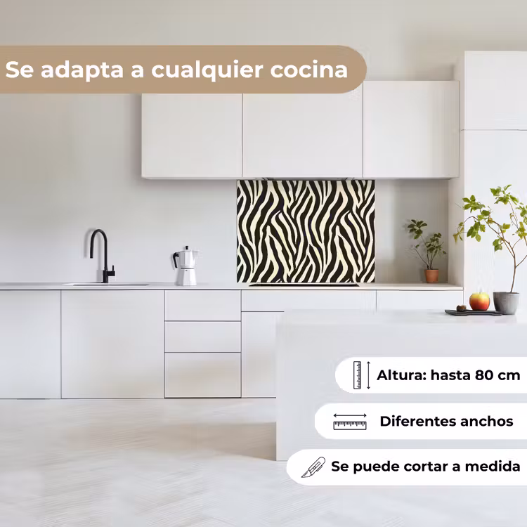 Revestimiento cocina - Cebra - Estampado - Clásico - Negro — 6