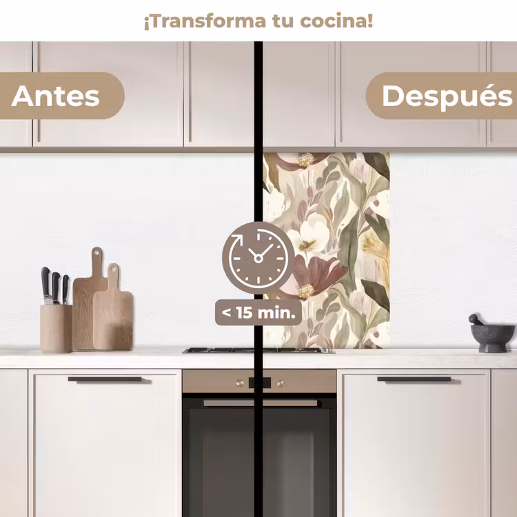 Revestimiento cocina - Flores - Acuarela - Colorido — 2