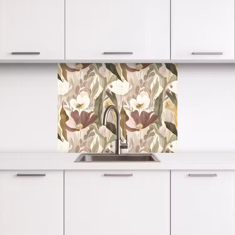 Revestimiento cocina - Flores - Acuarela - Colorido — 3