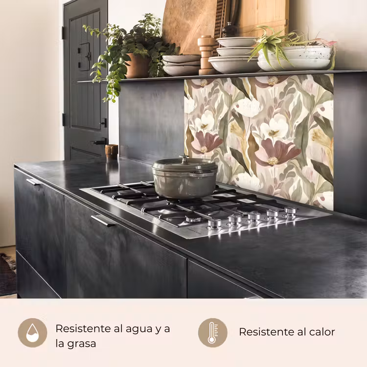 Revestimiento cocina - Flores - Acuarela - Colorido — 4