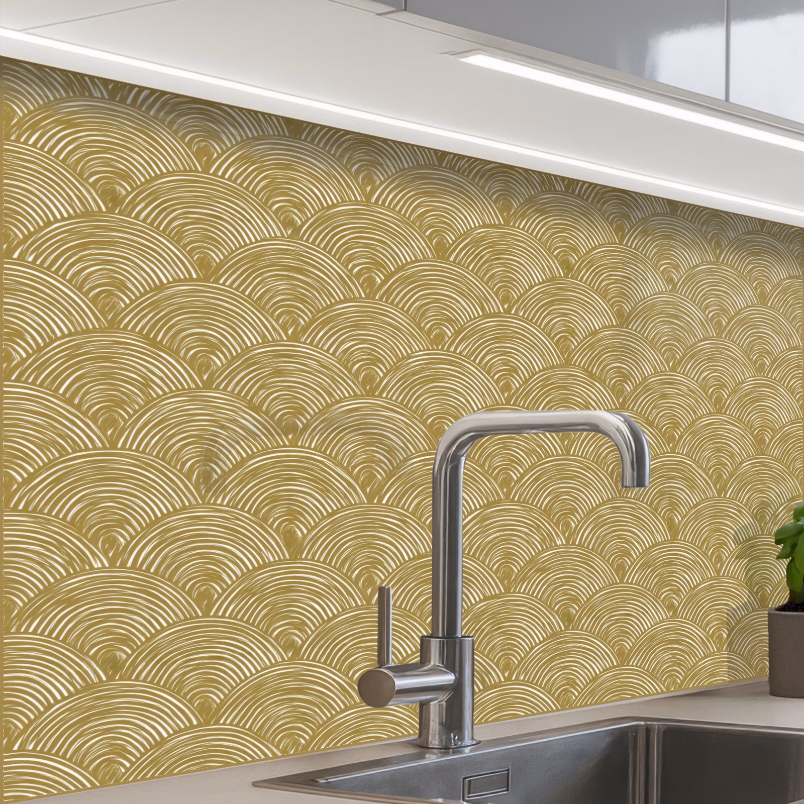 Revestimiento cocina - Abanico - Geométrico - Verde — 1
