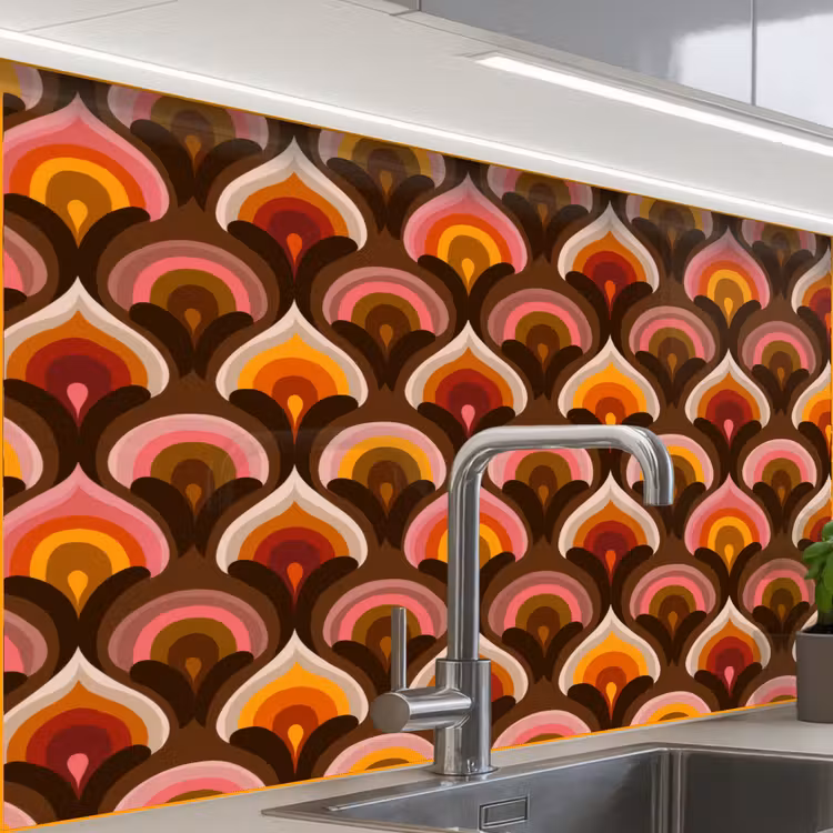 Revestimiento cocina - Estampado - Retro - Colorido — 1