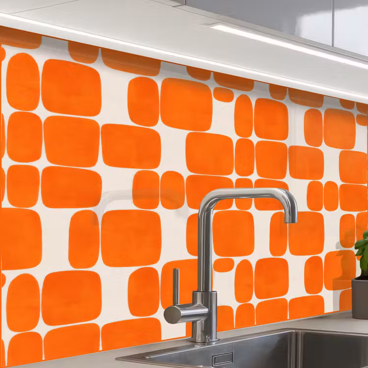 Revestimiento cocina - Estampado - Retro - Naranja — 1