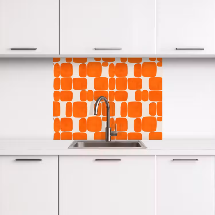 Revestimiento cocina - Estampado - Retro - Naranja — 3