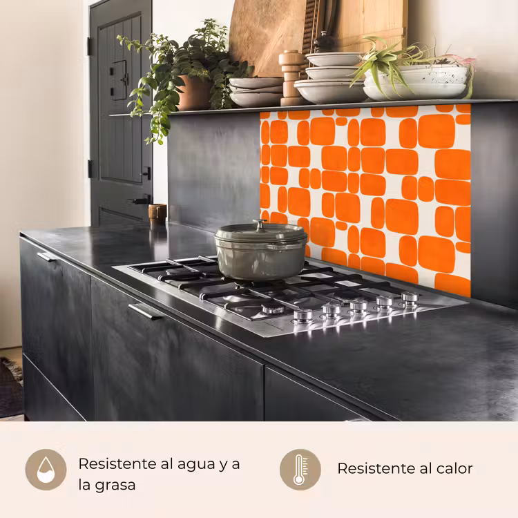 Revestimiento cocina - Estampado - Retro - Naranja — 4
