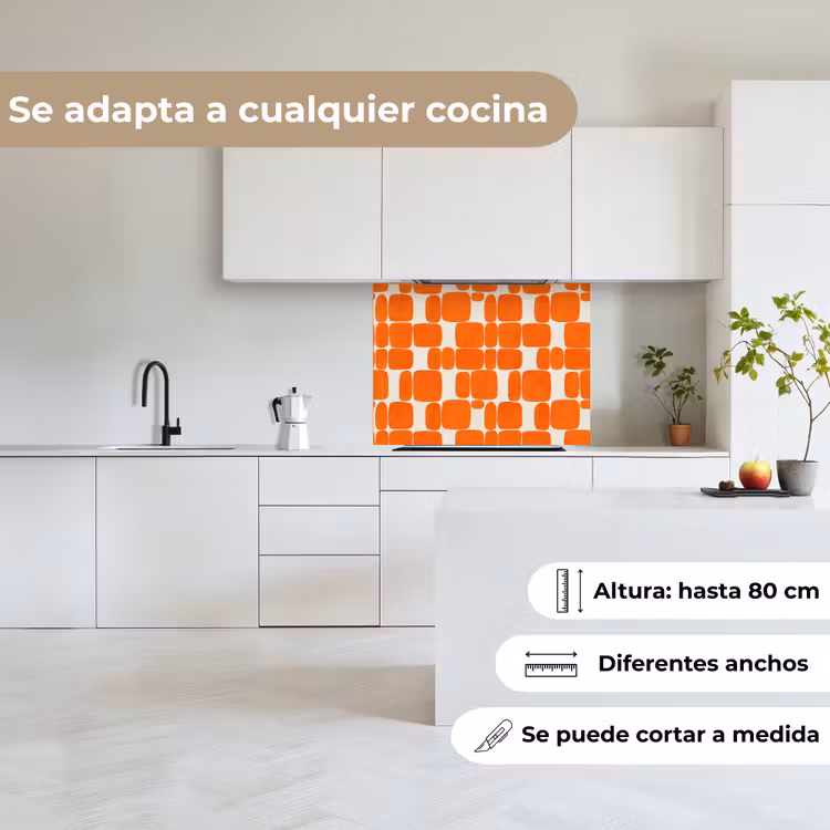 Revestimiento cocina - Estampado - Retro - Naranja — 6