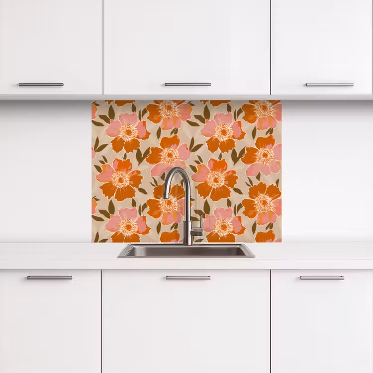 Revestimiento cocina - Flores - Motivo - Retro — 3