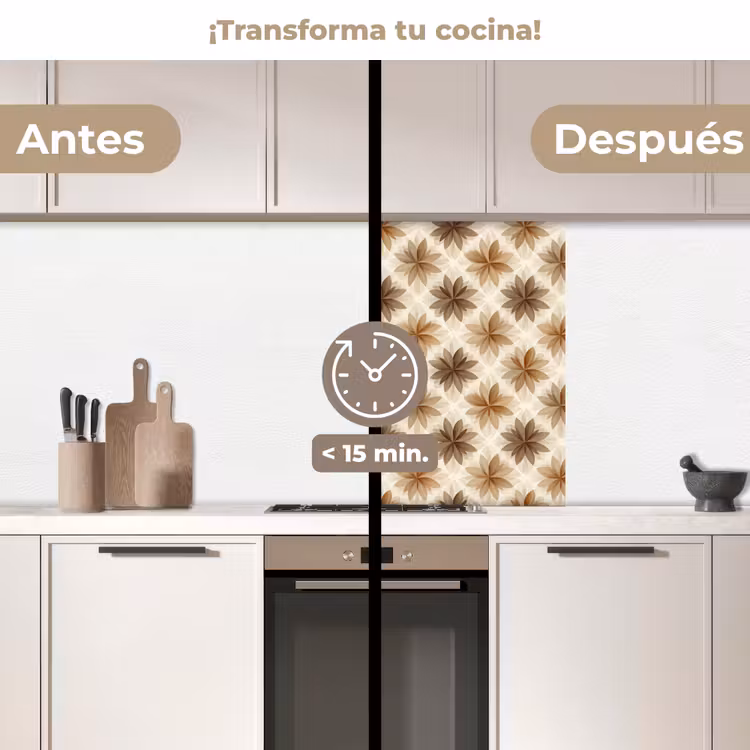 Revestimiento cocina - Geográfico - Patrón - Marrón — 2